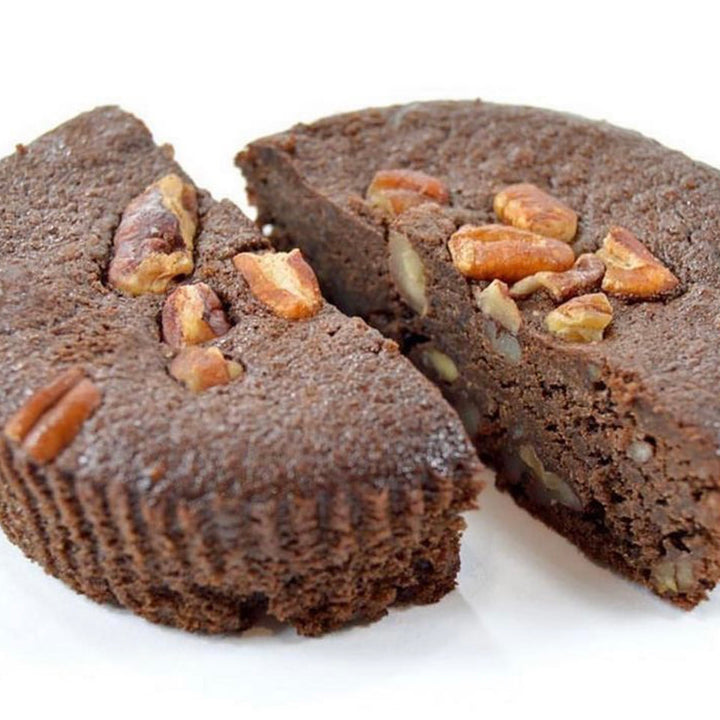 Brownie bomb two halves of gluten free brownie by Paleo Treats.