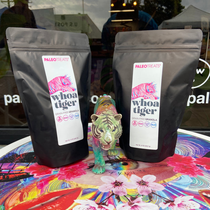 Granola pre made in bags at the paleo treats shop.