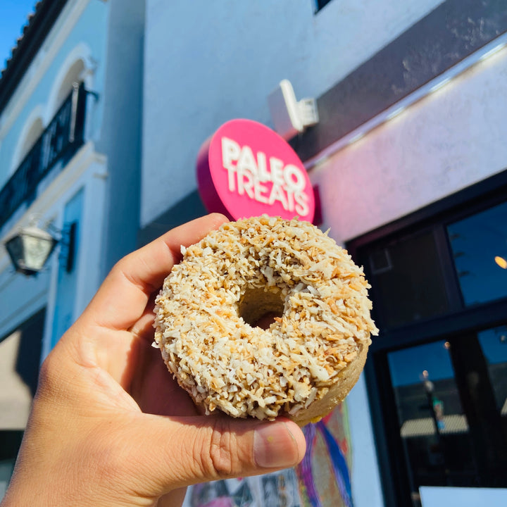 Protein keto donut in san diego by Paleo Treats.