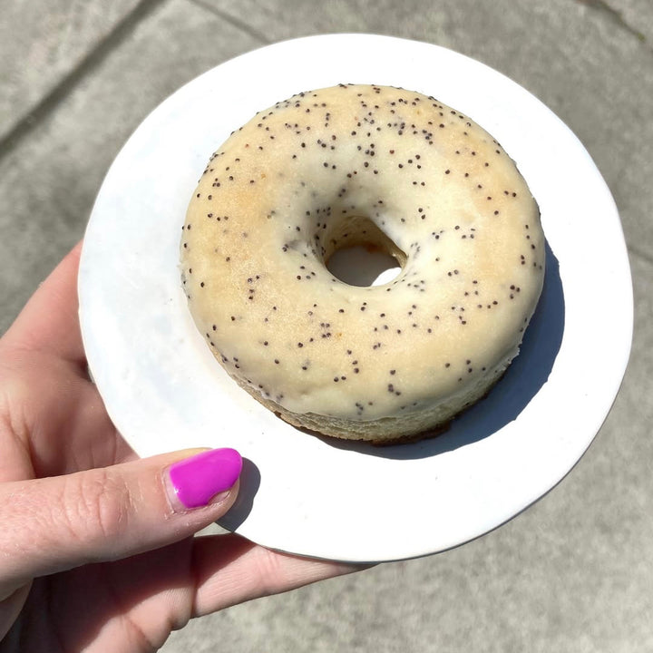 Protein keto donut lemon poppyseed gluten free by Paleo Treats.