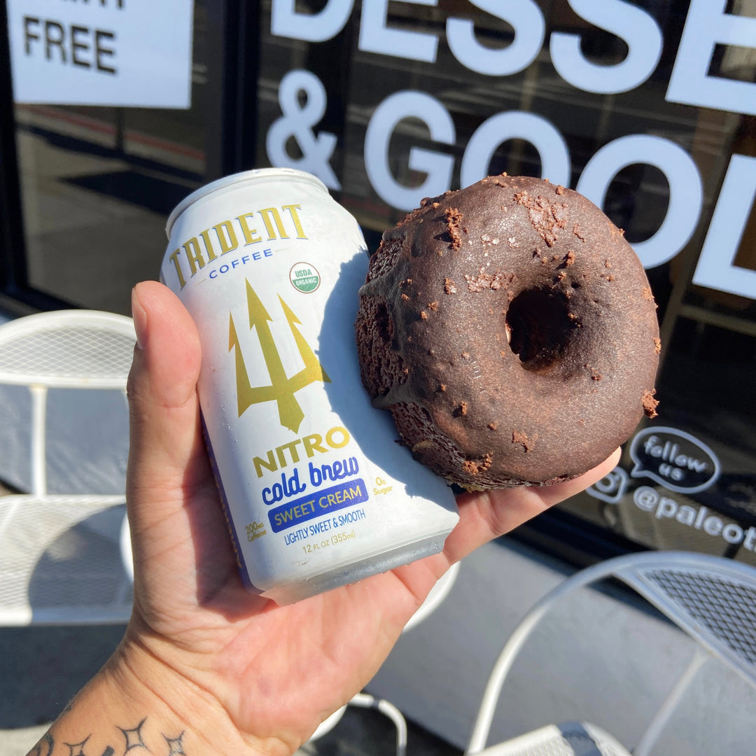 Protein keto donut that tastes good with coffee by Paleo Treats.