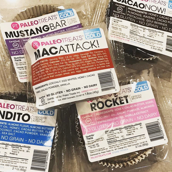 Sampler box paleo treats mac attack on top gluten free macaroon.