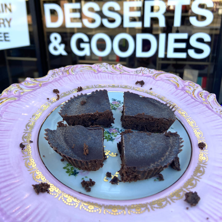 This is a paleo brownie with an espresso cap by Paleo Treats.