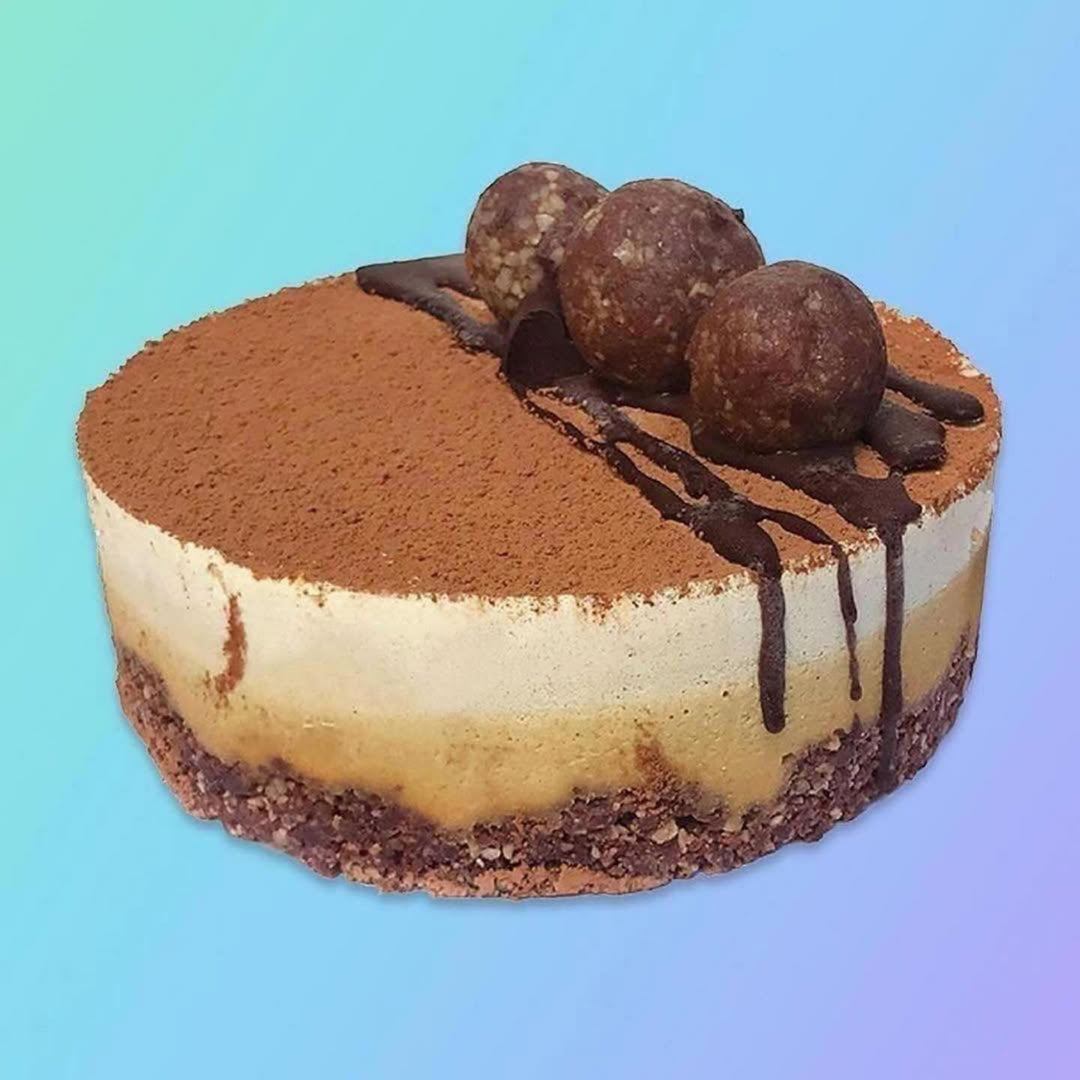 Vegan gf cake tiramisu birthday cake by Paleo Treats.