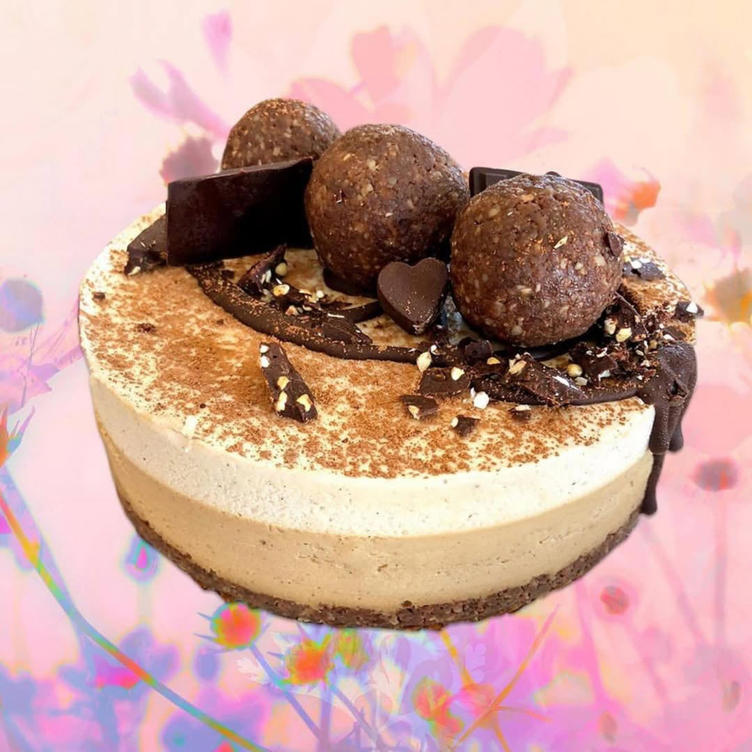 Vegan gf cake tiramisu full size cake feeds 8 to 12 by Paleo Treats.