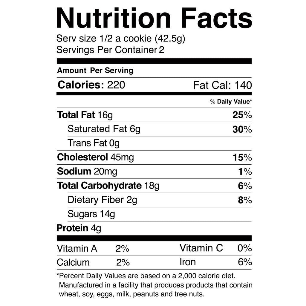 Paleo Treats Brownie Bomb Nutrition Facts